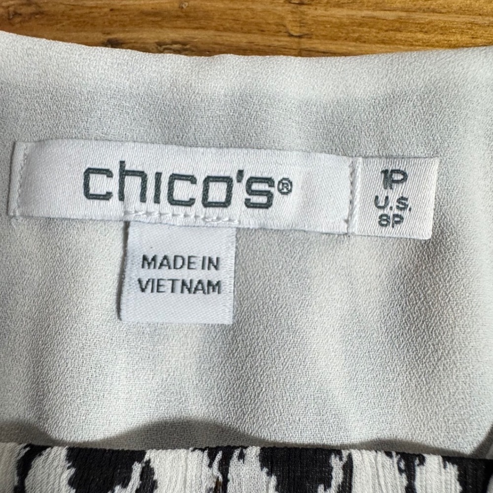 Chicos Ikat Clip Dot Maxi Dress Geo Print V Neck Long Sleeve Tiered Boho 1P/8P - Picture 7 of 14